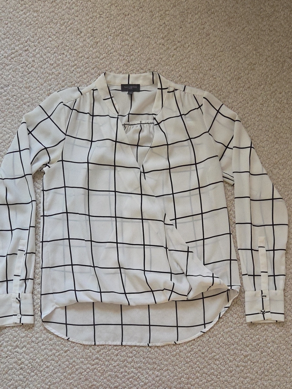 The Limited White and Black Blouse